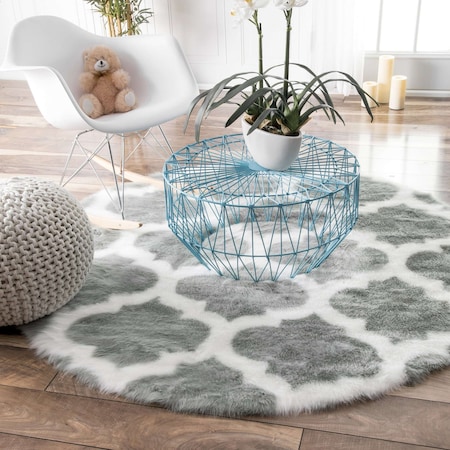 Nuloom Faux Sheepskin Shaunna Area Rug 5ft BIBL25D-505R